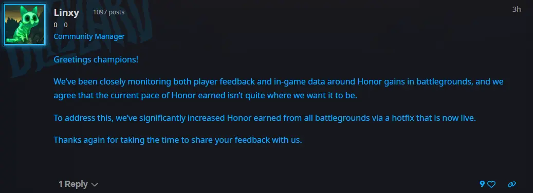 tbc anniversary hotfix Significant Increase to Honor in Battlegrounds